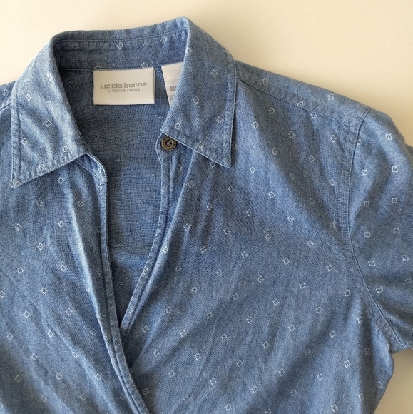 Chambray Wrap Top - Picture 2 of 8